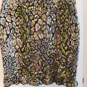 STUNNING!! ELI TAHARI PENCIL RUTH METALLIC ANIMAL PRINT SKIRT - MINT - SIZE 12